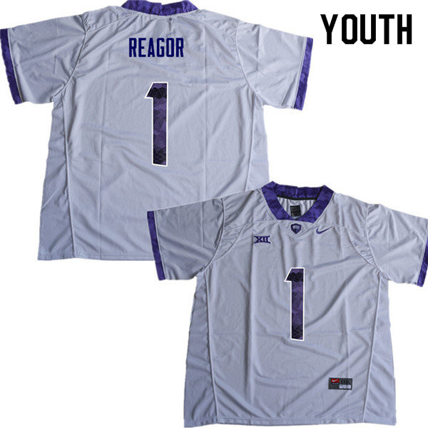 Youth #1 Jalen Reagor TCU Horned Frogs College Football Jerseys Sale-White - Click Image to Close